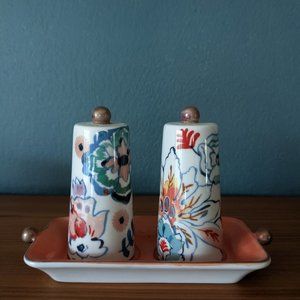 Anthropologie Eres Salt & Pepper Shakers Floral